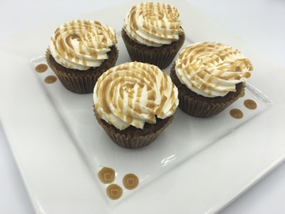 Pumpkin Spice Cupcake Drizzled with Caramel